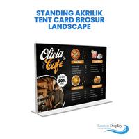 Gambar Standing Akrilik Tent Card Acrylic Bening Stand Meja Kasir Restoran Kantor Tempat Brosur Berdiri Daftar Menu Makanan Minuman Qris A4 A5  A6 2mm (Landscape) - T Landscape A6 dari Lautan Display Bandung undefined 1 Tokopedia