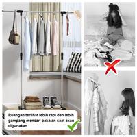 Gambar Gantung Tas Topi Sepatu Standing Cloth Hanger Aesthetic Dekorasi Rumah Tangga Multifungsi Modern - Gantungan Baju Pakaian Stainless Serbaguna Kuat & Kokoh - A23 02 - Putih dari Comfort Homes88 undefined 5 Tokopedia