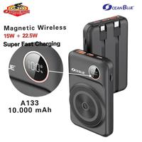 Gambar Ocean Blue OCN A133 Power Bank 10000mAh Wireless Super Fast Charging - WHITE dari Ocean Bike Official undefined 3 Tokopedia