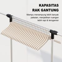 Gambar Gantung Tas Topi Sepatu Standing Cloth Hanger Aesthetic Dekorasi Rumah Tangga Multifungsi Modern - Gantungan Baju Pakaian Stainless Serbaguna Kuat & Kokoh - A23 02 - Putih dari Comfort Homes88 undefined 2 Tokopedia
