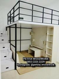 Gambar Ranjang Susun Multifungsi Plywood - Multi Purpose Loft Bed with Stair - Mezza Custom dari Petita Workshop undefined 5 Tokopedia