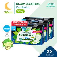 Gambar Laurier Natural Clean Night 16s Triplepack + Gift - Pembalut Daun Sirih Wing dari KAO Indonesia undefined 1 Tokopedia