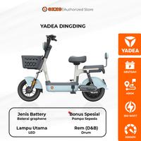 Gambar [OFFICIAL] Sepeda Listrik Yadea Dingding 350 WATT 48V13Ah - E Bike Yadea - Garansi Resmi - Blue dari OXXO OFFICIAL STORE undefined 3 Tokopedia
