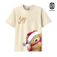 Gambar Kaos Natal Premium Joy Bear Baju Atasan Couple Family Pria Wanita - HN207 TAUPE, 3XL dari Haenhacollection undefined 4 Tokopedia