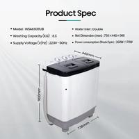 Gambar MESIN CUCI HISENSE WSAK8011UB Mesin Cuci 2 Tabung 8 Kg mesin cuci twin tube Hisense wsak8011ub dari Hokky Electronic Store undefined 2 Tokopedia