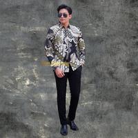 Gambar Galeri Batik Ardev Nirvata abstrak Kemeja Pria Lengan Panjang Pria Slim Fit Lapis Furing Warna Hitam Kombinasi Warna Hijau Baju Katun - M dari Galeri Batik Ardev undefined 3 Tokopedia