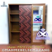 Gambar Lemari pakaian 3 pintu geser besi OLYMSTEEL OSWS 3P SEKAYU wardrobe metal sliding door Furniture Mebel Minimalis dari omahmebelsemarang undefined 3 Tokopedia