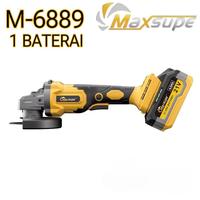 Gambar Maxsupe Gerinda Cordless Baterai M6889 Brushless Portable Mesin Gurinda Charger Bateray Grinder Grinda Tangan Batre Cas 4 Inch dari Jaya utama.88 undefined 1 Tokopedia
