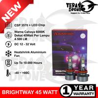 Gambar Autovision LED Autovision Brightway H1 H4 H7 H8 H9 H11 H16 HB3 HIR2 D2 - 45Watt CSP 3570 Chip 6000K 4500LM DC 12V Garansi 1 Tahun Car - H1 dari Teras Drone Autovision undefined 1 Tokopedia