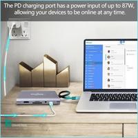 Gambar Chivast- 11 In 1 USB C HUB Laptop Docking Station untuk Dell HP For MacBook Pro Tipe C Dock HD PD 3.0 USB RJ45 VGA PD AUX TF/SD Card Reader dari Chivast undefined 4 Tokopedia