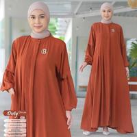 Gambar Disty Dress Gamis Wanita Muslim Motif polos Crinkle Airflow LD 110 - Bata dari Tears Store forever undefined 1 Tokopedia