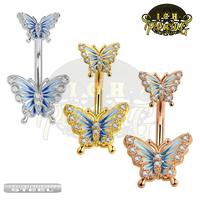 Gambar ICH Belly piercing butterfly zircon/ anting tindik pusar kupu-kupu zircon navel piercing stainless stell - GoldWhite dari ICH Aksesoris 193 undefined 3 Tokopedia