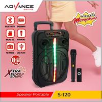 Gambar Speaker Advance S120 S-120 Portable Karaoke Bluetooth 12 inch Speaker + Free Wireless Mic - 2 Mic dari Adamo Store undefined 3 Tokopedia
