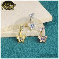 Gambar ICH Belly piercing butterfly zircon/ anting tindik pusar kupu-kupu zircon navel piercing stainless stell - GoldWhite dari ICH Aksesoris 193 undefined 5 Tokopedia