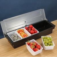 Gambar Garnish Compartment / Condiment Holder / Storage / Seasoning Organizer Box For Hotel, Bar & Restaurant Kitchen / Tempat Bumbu Dapur 4 5 6 Sekat - 4 Sekat dari Tristar Beverage undefined 2 Tokopedia