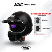 Gambar HELM KHC CAKIL LIST CHROME FULL FACE PET GOGLE - KHC HITAM LC, L dari KHC HELMET undefined 1 Tokopedia