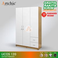 Gambar Lemari Pakaian 3 Pintu Tarik Laci _ ARTCHIC _ LICOS 120 _ Sonoma Oak_Titanium White dari Artchic Home Living undefined 3 Tokopedia