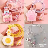Gambar Super Promo Kiyowo 3D - Set Paket Cover Pelindung Kepala & Kabel Charger Spiral / Cable Set Protector - Compatible For Iphone Android - Flower CPSK-002 dari Lapak Olivia Martin undefined 3 Tokopedia