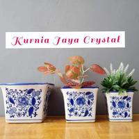 Gambar Terlaris Pot Keramik Biru Putih Segi Empat / Pot Kotak Keramik Biru Putih dari GEMATIE undefined 1 Tokopedia