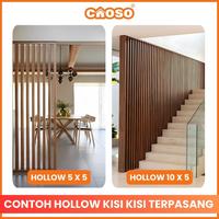 Gambar (Paket 1 Box) Hollow kisi kisi wpc kotak pembatasan dinding 50x50/50x100 - ky coklat tua, 1 box (10x5) dari CAOSO.ID undefined 4 Tokopedia