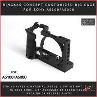 Gambar SoftStores- Sony A5000 A5100 Customized Rig Cage Case Cold Shoe Hot Shoe Mount 1/4 Inch Acessory Screw Holes for Smallrig Accessories Arca Interface Custom Case Base Plate Quick Release Tripod dari SoftStores undefined 3 Tokopedia