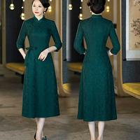 Gambar SB Daily Chinese Style Women's Classic Old Shanghai Cheongsam Dress Summer Mandarin Collar Gaun Oriental - 653 GNY - Hitam, (L) dari SB Daily Store undefined 2 Tokopedia