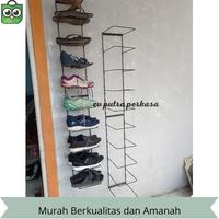 Gambar Rak sepatu susun 10 bahan besi/Rak gantung sepatu tempel dinding/Rak display sepatu besi - Hitam 5 susun dari putra perkasa stores undefined 3 Tokopedia