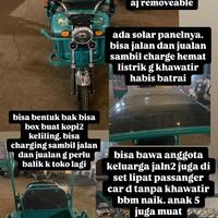 Gambar Motor Bak Listrik roda 3 Lithium gerobak mamang listrik dengan solar panel box auto kopi keliling jago sepeda charge tinggal jemur buat tahu bulat galon kopi keliljng bisa lipat jadi mobil golf bawa penumpang bisa jd pikap bak listrik bukan viar tossa - Biru, Lithium dari Sepeda dan Motor Listrik undefined 5 Tokopedia