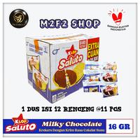 Gambar Klop Saluto Crackers Milky Chocolate | Biskuit Krekers Krim Cokelat Susu Sachet - 16 gr (Harga Karton) dari M2F2 Shop - Paseban undefined 1 Tokopedia