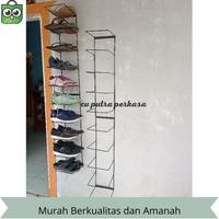 Gambar Rak sepatu susun 10 bahan besi/Rak gantung sepatu tempel dinding/Rak display sepatu besi - Hitam 5 susun dari putra perkasa stores undefined 4 Tokopedia