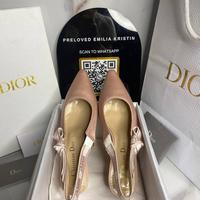 Gambar Preloved slingback pumps in nude satin and cotton heels Authentic dari Prelovedemiliakristin undefined 2 Tokopedia