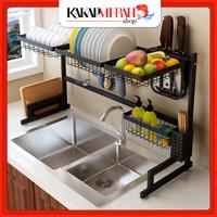 Gambar Rak Piring Dapur Wastafel Gantung Penyimpanan 2 Susun 85 cm Hitam Kokoh Anti Karat - Standar dari KakapMerah Shop undefined 3 Tokopedia