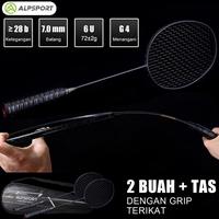 Gambar ** ALPSPORT XHP 2Pcs + Tas 6U G4 Max 30LBS Hitam Raket BuluTangkis T700 100% Serat Karbon Penuh Badminton Racket Set Berkualitas Tinggi Bergaya Minimalis Klasik Senar Dan Grip Terpasang Impor Asli Profesional Racquet Baru Rsl Yonex Liling Victor ALP Raket dari HYBE SPORT undefined 1 Tokopedia