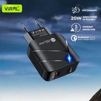 Gambar Charger PD Fast Charging 20Watt Quick Charge 3.0 Qualcomm 2 colokan dari viralofficialstore undefined 5 Tokopedia