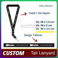 Gambar Tali Lanyard Sablon Custom 90x1,5Cm 1 Warna 1 Sisi Plus Stopper - 1,5 cm, TANPA STOPPER dari Barcode Store Solutions undefined 5 Tokopedia