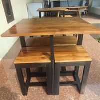 Gambar Set Meja Cafe Kayu Jati Asli - 75x75x70cm dan Kursi 33x33cm, Furniture Simpel dan Praktis untuk Restoran dan Kedai dari Diaz Sembayo undefined 5 Tokopedia