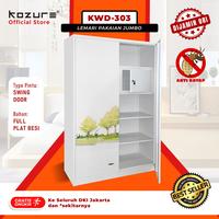 Gambar Lemari Pakaian Jumbo Swing Door (Pintu Ayun) Motif Tanaman - Lemari Baju Warna Putih dari Kozure Indonesia undefined 2 Tokopedia