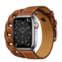 Gambar Apple Watch Hermes Series 10 42 mm Titanium Case with Hermes Double Tour Leather or Woven Strap 2024 - ATT Rose Texas dari Best Audio Shop undefined 1 Tokopedia
