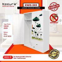 Gambar Lemari Pakaian Jumbo Swing Door (Pintu Ayun) Motif Tanaman - Lemari Baju Warna Putih dari Kozure Indonesia undefined 1 Tokopedia