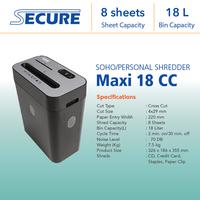 Gambar Secure Paper Shredder Maxi 18 Cross Cut Mesin Penghancur Kertas 8 Lembar 18L Hasil Potong 4x29mm Alat Kertas Digital dari Secure Office undefined 3 Tokopedia