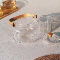 Gambar Teko Teh Kaca Saringan Gagang Kayu Tahan Api Teapot Japanese Style - 1000 ml dari Moncloud Shop undefined 5 Tokopedia
