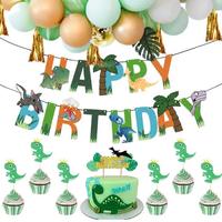 Gambar BANNER HAPPY BIRTHDAY LETTER DINOSAURUS DINO cutting huruf hbd gantungan bunting flag hijau green zoo hbd anak hiasan dekorasi gantung tempel dinding aksesoris ultah animal jungle zoo hewan anak paper murah dari rumah plastik malang undefined 2 Tokopedia