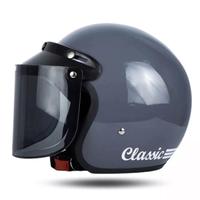 Gambar Helm Bogo Retro Classic Dewasa Pria Wanita SNI Helm Murah Helm Cewek Cowok Cembung Kaca - Abu Glossy, Helm Saja dari Anugerah Sejahtera Helmet undefined 1 Tokopedia