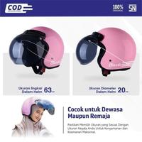 Gambar Helm Bogo Retro Doff Glossy Classic Pria Wanita Dewasa Warna Terkini SNI Cembung Kaca - Hitam Glossy, Cembung Smoke dari Anugerah Sejahtera Helmet undefined 3 Tokopedia