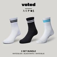 Gambar VOTED VELOCITY Series – Bundling 2/3 Pasang - Kaos Kaki Olahraga Performance | Grip Stabil, Anti-Bau, Breathable | Gym, HIIT, Functional Training - 2 SET WHITE, M dari Voted Official undefined 1 Tokopedia