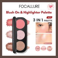 Gambar FOCALLURE Blusher & Highlighter dengan 3 Warna FA26 - FA26-01 dari Luven Beauty undefined 1 Tokopedia