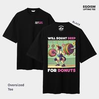 Gambar Will squat deep for donuts oversized tshirt - EGOISM - Dusty Pink, M dari Egoism Lifting Tee undefined 2 Tokopedia