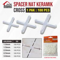 Gambar SPACER NUT KERAMIK CROSS 100 PCS / Alat Nat Granit Perapi Jarak (1.0 1.5 2.0 2.5 3.0mm) - 1 MM dari RUMAH TEKNIK DAN PERKAKAS undefined 1 Tokopedia