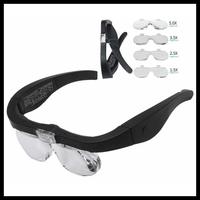Gambar Kacamata Pembesar Jam 5X Magnifier 2 Led 1 - Hitam dari Office Tools_ undefined 1 Tokopedia