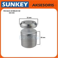 Gambar Pin Kaca Railing Tangga  Glass Holder Body 30mm Stainless 304 Solid dari Sunkey Aksesoris undefined 3 Tokopedia